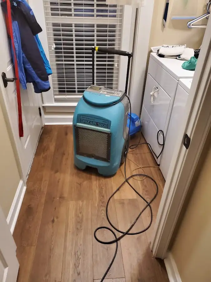 Commercial dehumidifier deployed for Flood Damage Cleanup in New London
